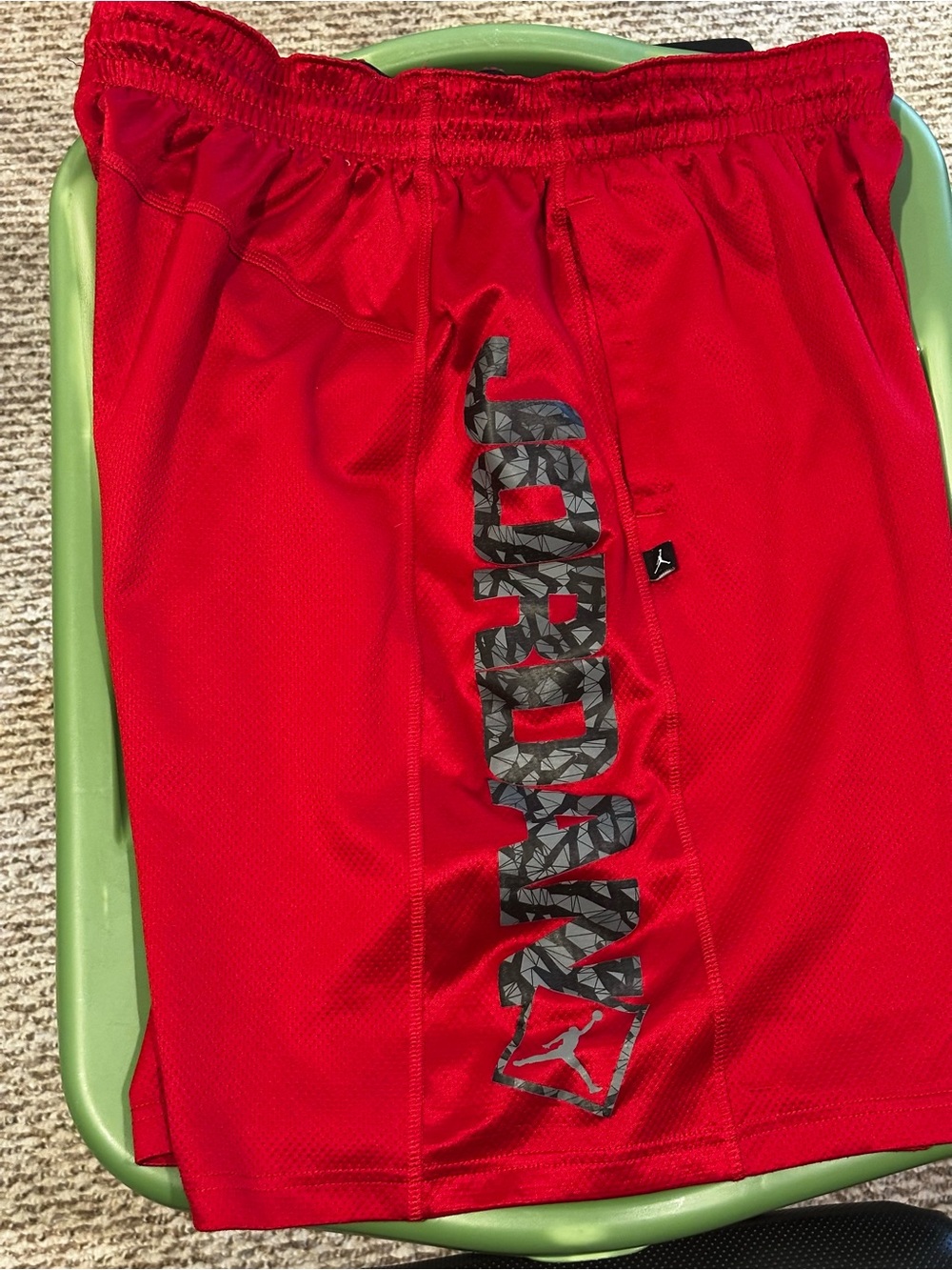 Jordan Red Athletic Shorts with Gray Logo